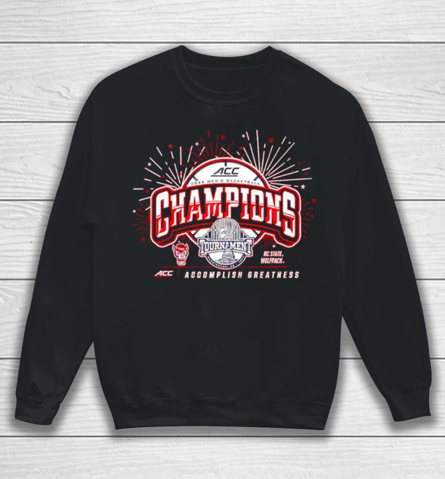 North Carolina State Wolfpack 2024 Acc Men’s Basketball Conference Tournament Champions Sweatshirt