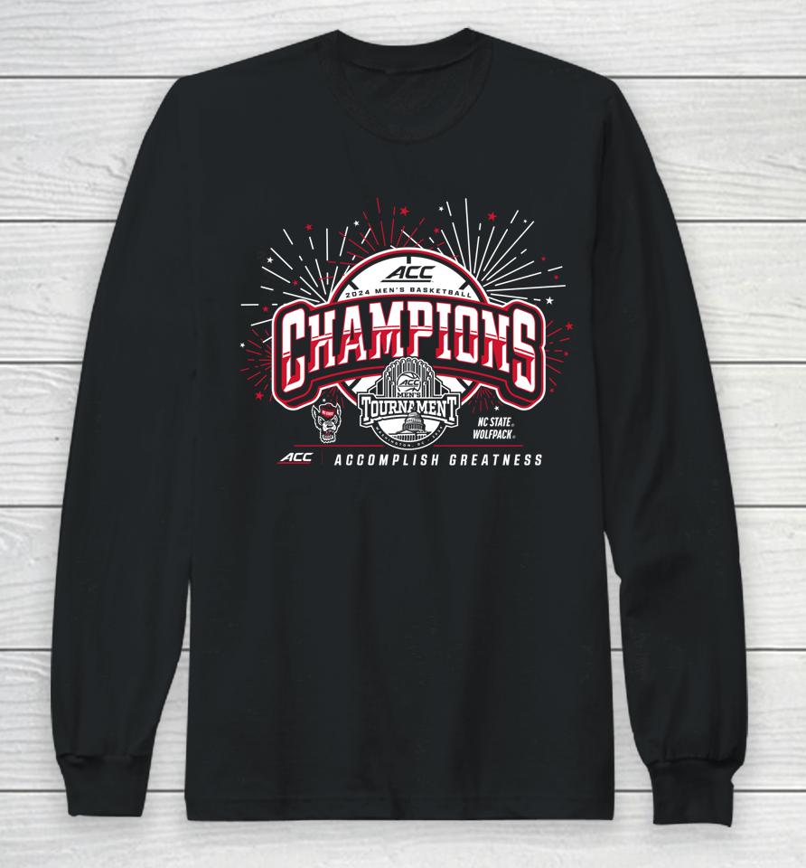North Carolina State Wolfpack Acc Champs 2024 Basketball Long Sleeve T-Shirt