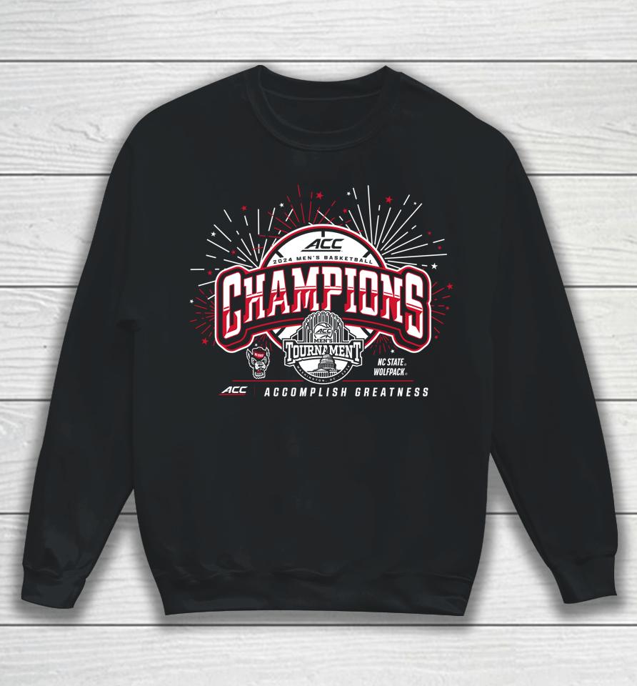 North Carolina State Wolfpack Acc Champs 2024 Basketball Sweatshirt