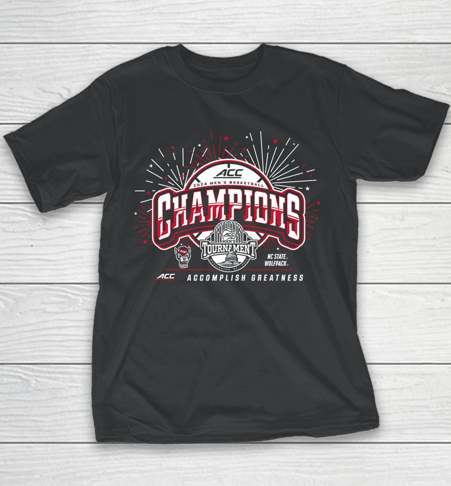 North Carolina State Wolfpack Acc Champs 2024 Basketball Youth T-Shirt