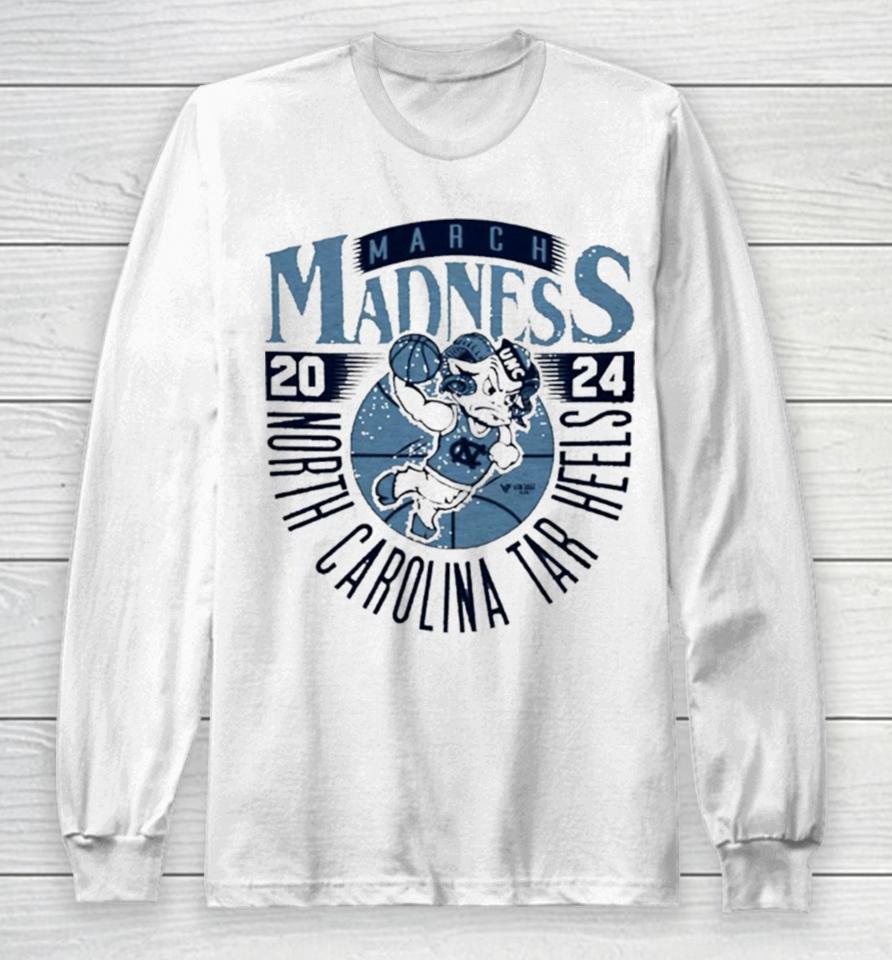 North Carolina Tar Heels 2024 March Madness Mascot Long Sleeve T-Shirt