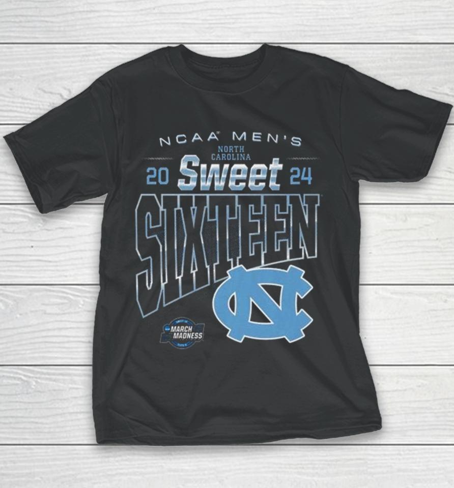 North Carolina Tar Heels 2024 Ncaa Men’s Sweet Sixteen Youth T-Shirt