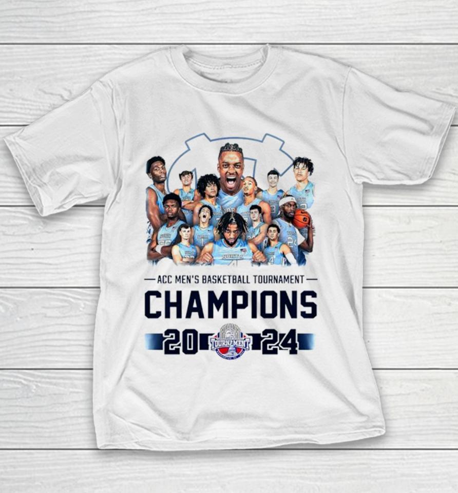 North Carolina Tar Heels Acc Men’s Basketball Tournament Champions 2024 Youth T-Shirt