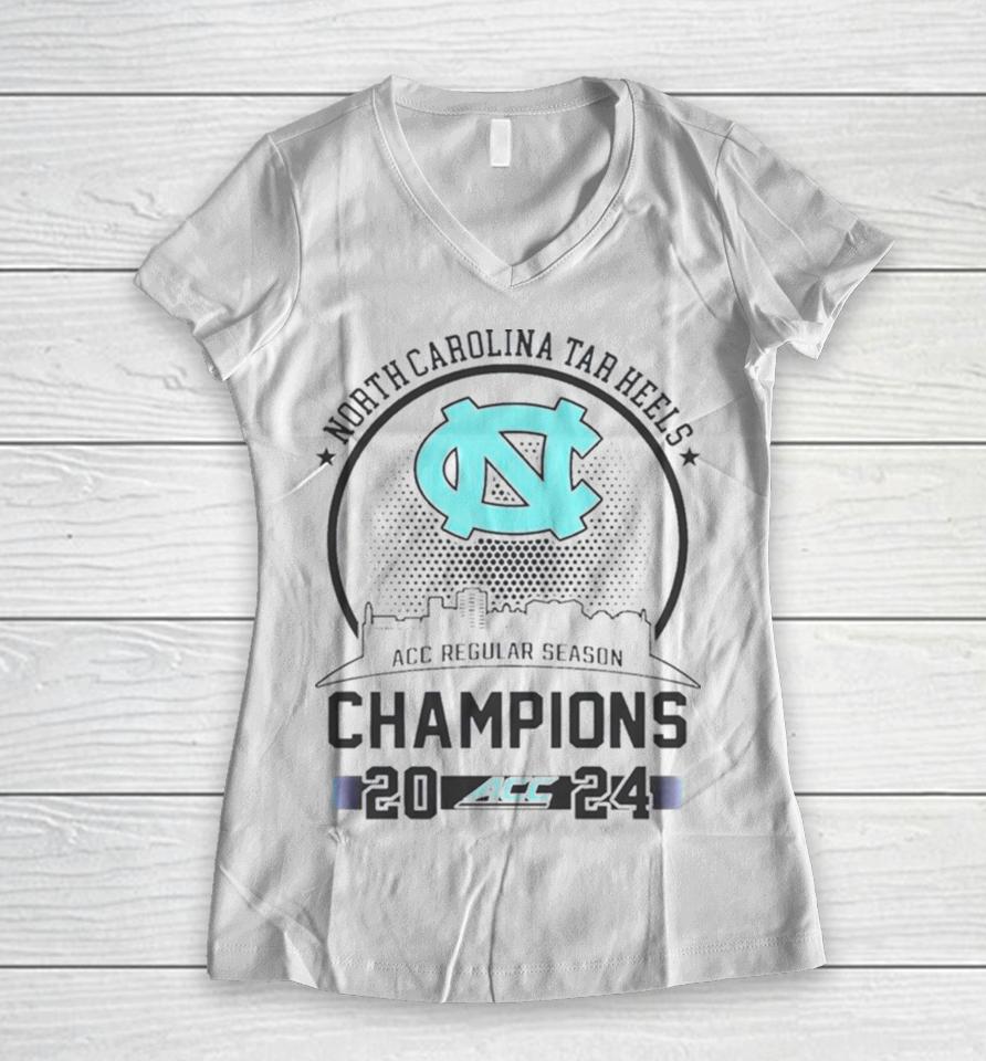 North Carolina Tar Heels Acc Regular Season Champions 2024 Women V-Neck T-Shirt