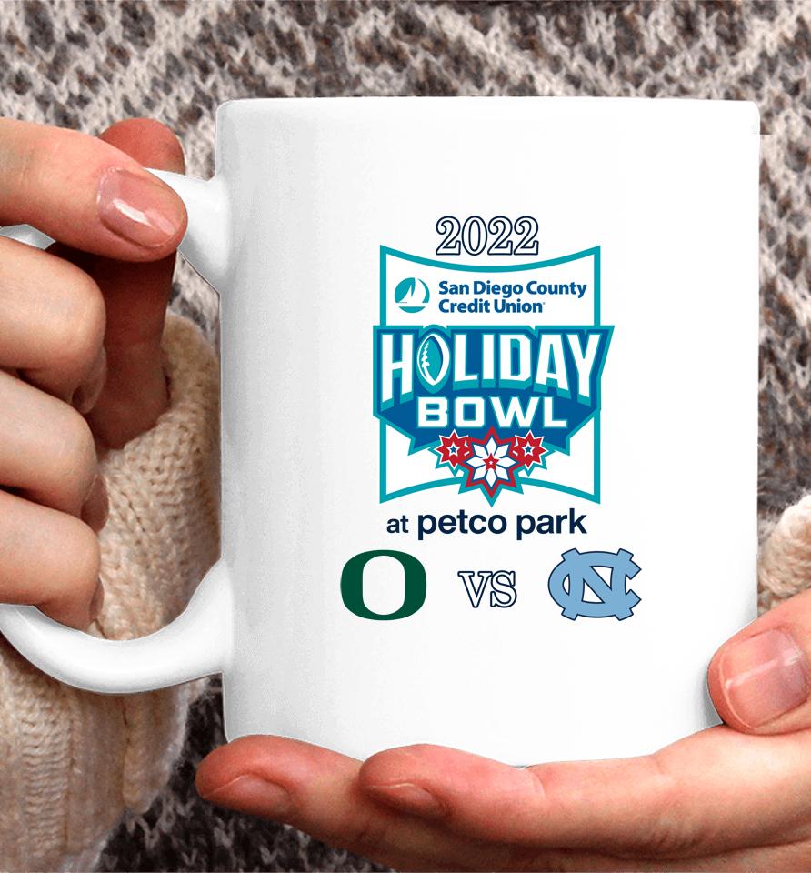 North Carolina Tar Heels Vs Oregon Ducks Football 2022 Holiday Bowl Matchup Coffee Mug