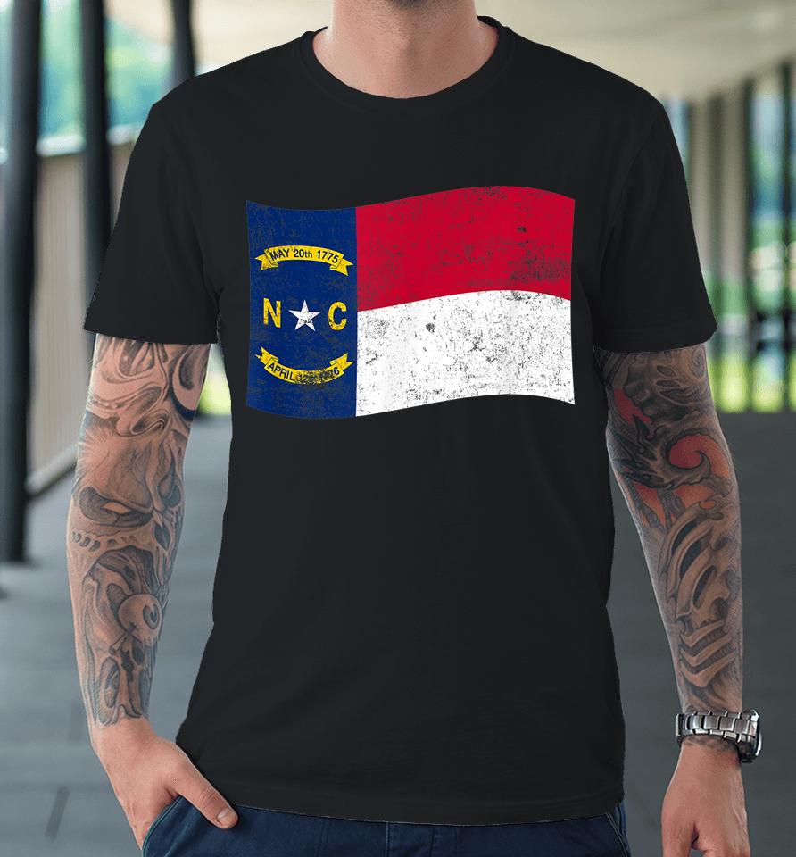 North Carolina Waving State Flag – Nc North Carolinian Premium T-Shirt