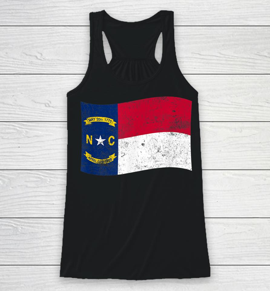 North Carolina Waving State Flag – Nc North Carolinian Racerback Tank