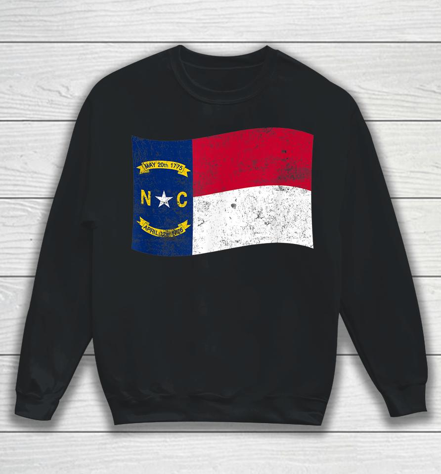 North Carolina Waving State Flag – Nc North Carolinian Sweatshirt