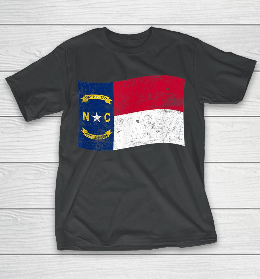 North Carolina Waving State Flag – Nc North Carolinian T-Shirt