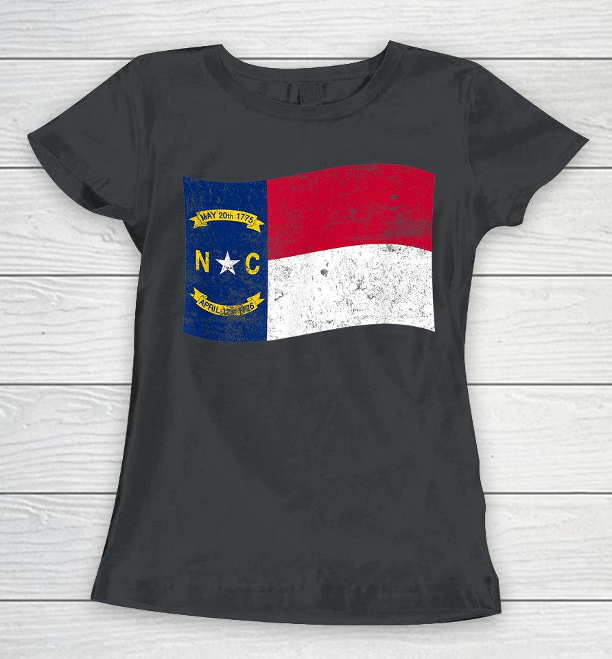North Carolina Waving State Flag – Nc North Carolinian Women T-Shirt