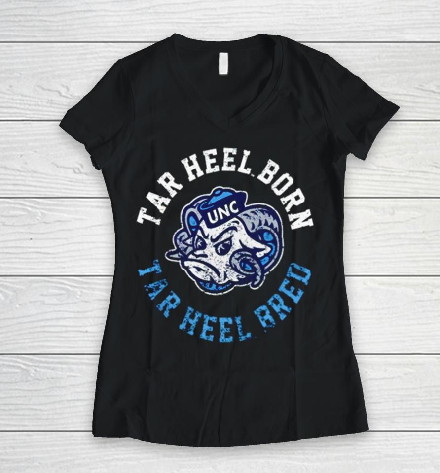 North Carolinatar Heel Born Tar Heel Bred Women V-Neck T-Shirt