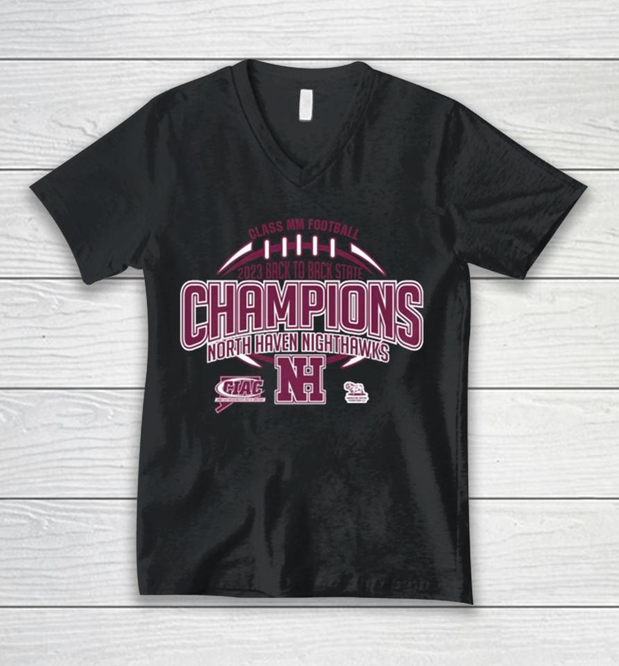 North Haven Nighthawks Ciac Class Mm Football 2023 State Champions Unisex V-Neck T-Shirt
