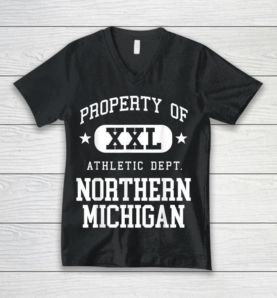 Northern Michigan Xxl Athletic School Property Funny Unisex V-Neck T-Shirt