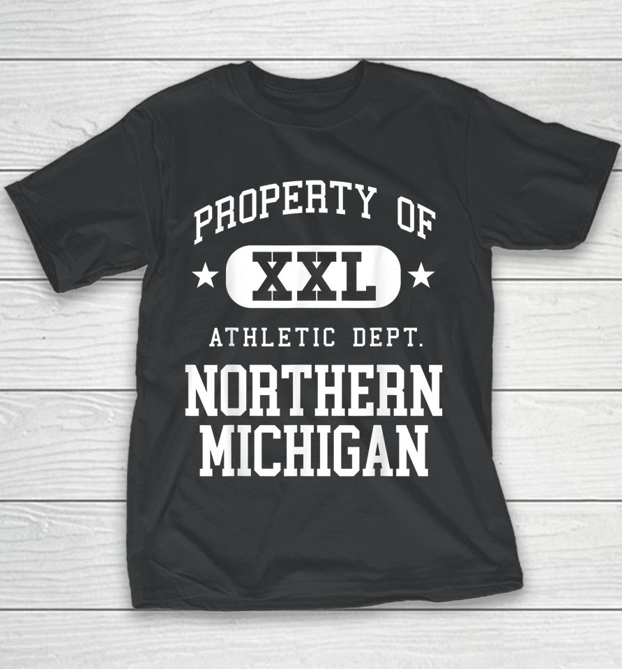 Northern Michigan Xxl Athletic School Property Funny Youth T-Shirt