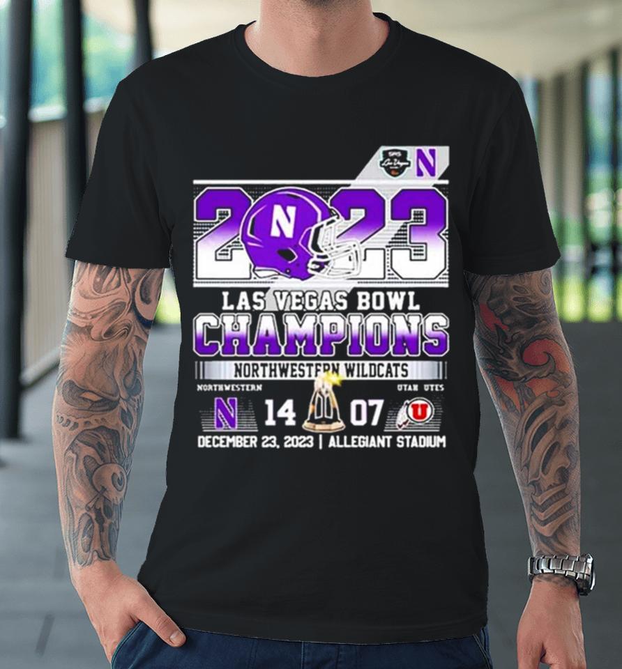 Northwestern Wildcats 2023 Las Vegas Bowl Champions 14 07 Premium T-Shirt