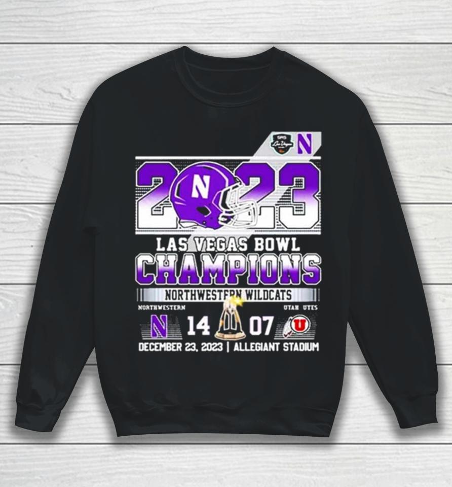 Northwestern Wildcats 2023 Las Vegas Bowl Champions 14 07 Sweatshirt