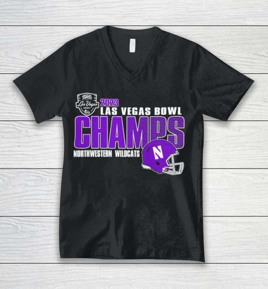 Northwestern Wildcats Champions 2023 Las Vegas Bowl Unisex V-Neck T-Shirt