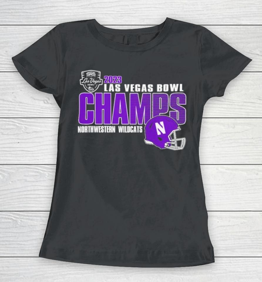 Northwestern Wildcats Champions 2023 Las Vegas Bowl Women T-Shirt