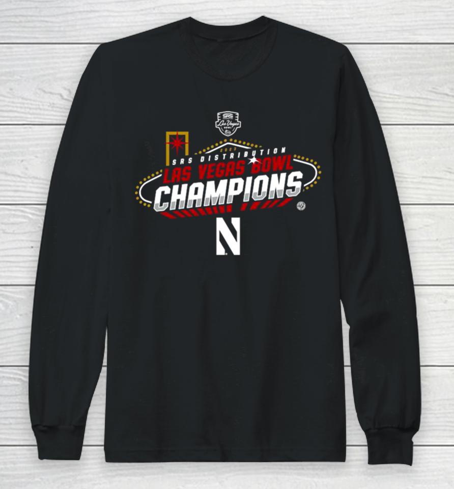Northwestern Wildcats Football 2023 Srs Distribution Las Vegas Bowl Graphic Long Sleeve T-Shirt
