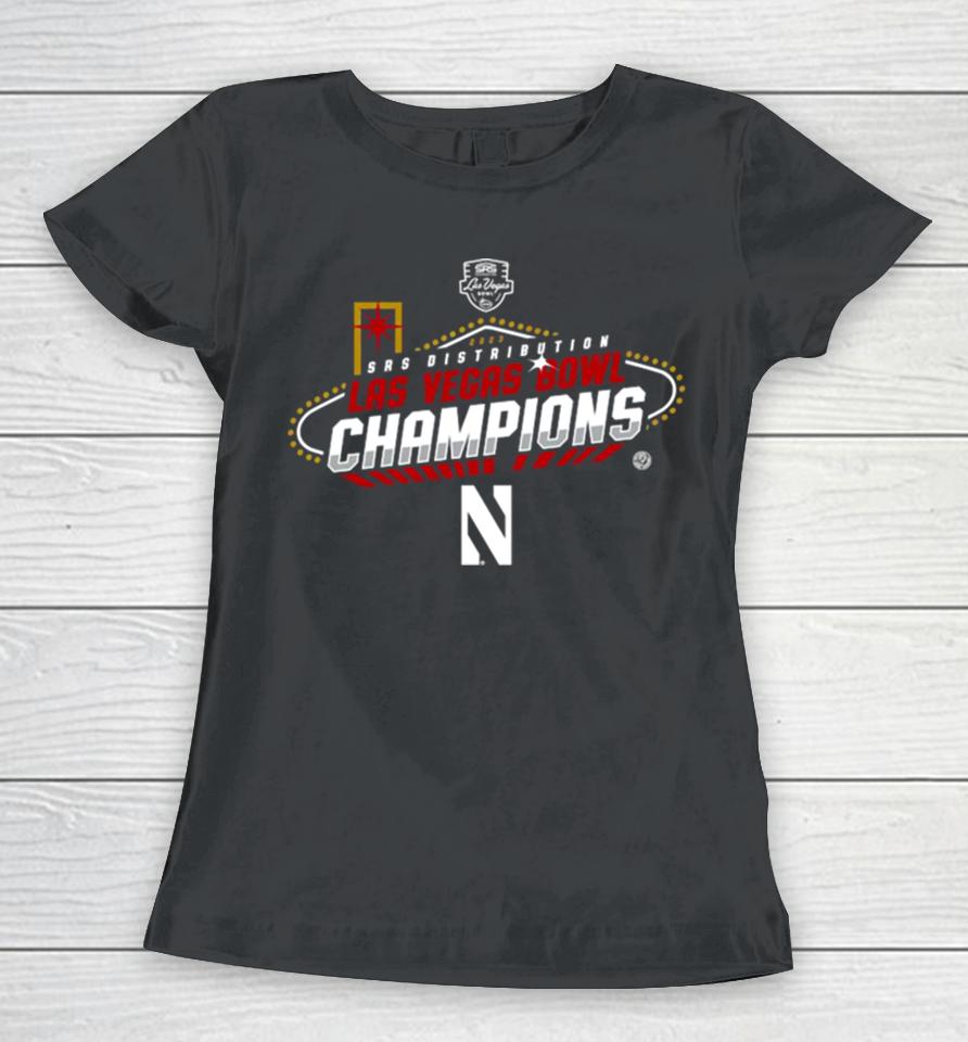 Northwestern Wildcats Football 2023 Srs Distribution Las Vegas Bowl Graphic Women T-Shirt