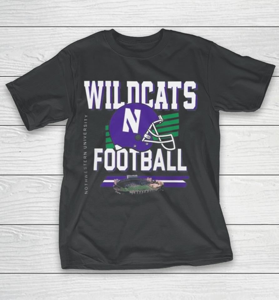Northwestern Wildcats Helmet And Ryan Field T-Shirt
