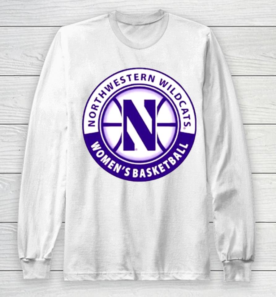Northwestern Wildcats Women’t Basketball Logo Long Sleeve T-Shirt