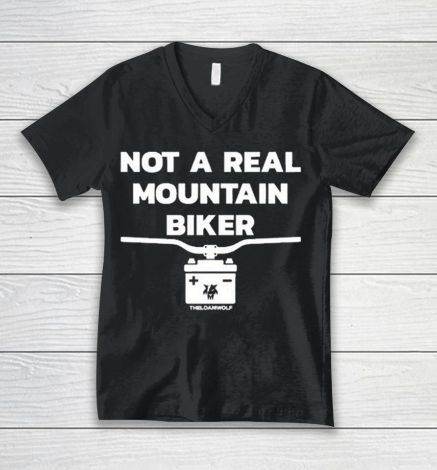 Not A Real Mountain Biker Unisex V-Neck T-Shirt