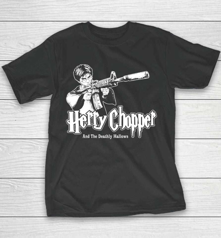 $Not Get Busy Or Die Studios Herry Chopper And The Deathly Hallows Youth T-Shirt