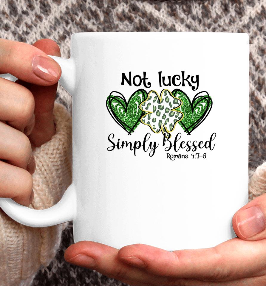 Not Lucky Just Blessed Leopard Shamrock Irish St Patrick's Day Coffee Mug