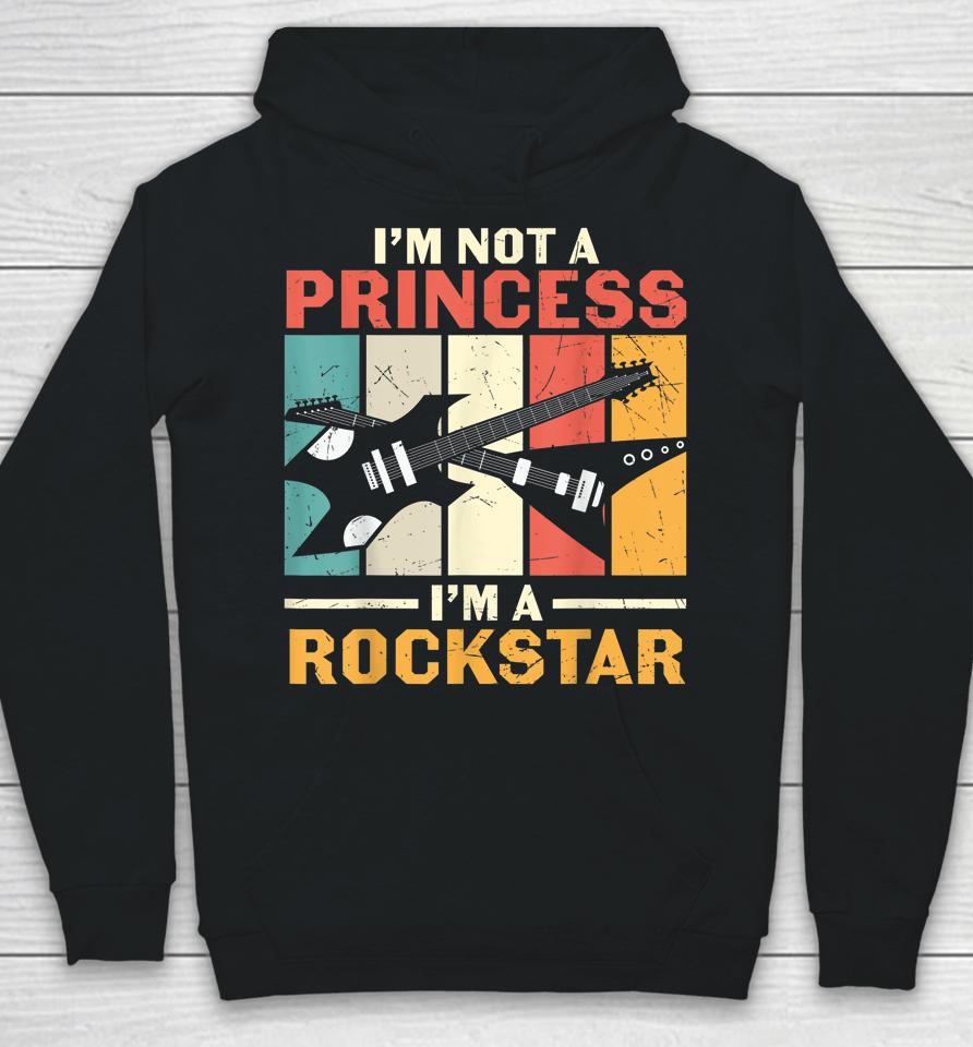 Not Princess Rockstar Vintage Guitar Guitarist Band Player Hoodie