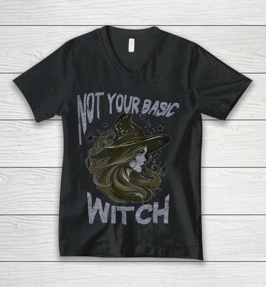 Not Your Basic Witch Funny Halloween Costume Beauty Unisex V-Neck T-Shirt
