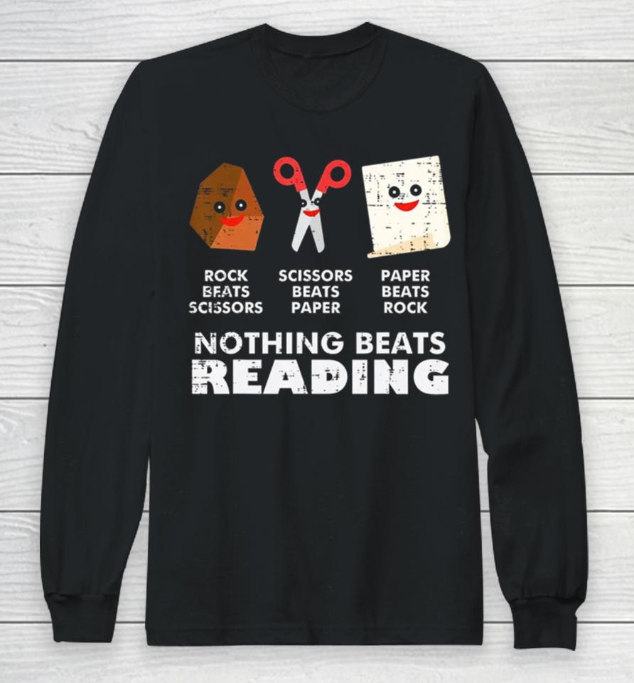 Nothing Beats Reading Book Librarian Across America Kids Long Sleeve T-Shirt