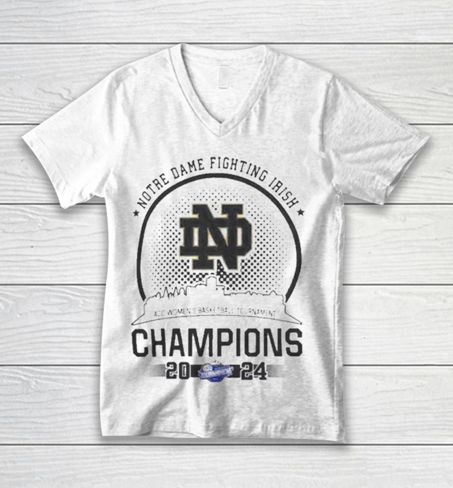 Notre Dame Fighting Irish 2024 Acc Women Champions Unisex V-Neck T-Shirt