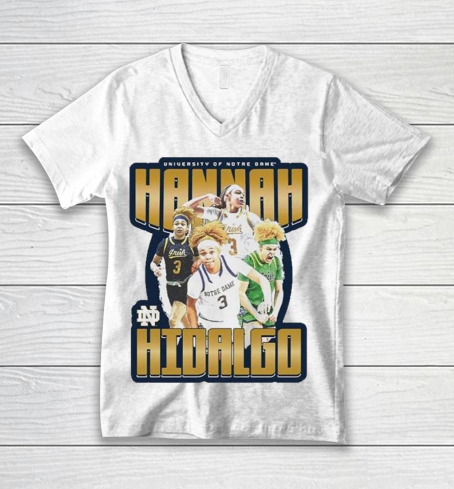 Notre Dame Fighting Irish 2024 Ncaa Women’s Basketball Hannah Hidalgo 2023 – 2024 Post Season Unisex V-Neck T-Shirt