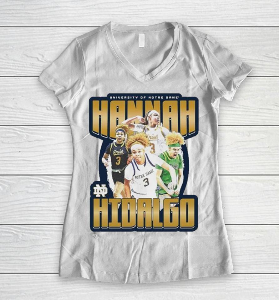 Notre Dame Fighting Irish 2024 Ncaa Women’s Basketball Hannah Hidalgo 2023 – 2024 Post Season Women V-Neck T-Shirt
