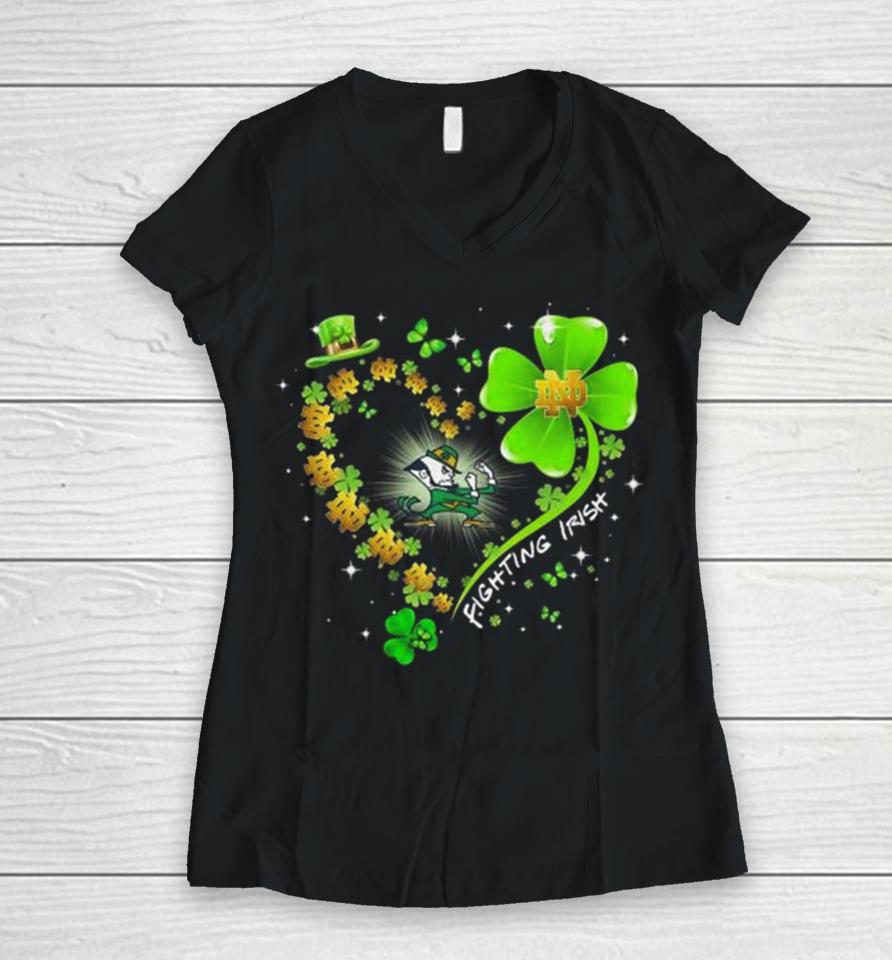 Notre Dame Fighting Irish St. Patrick’s Day 2024 Women V-Neck T-Shirt