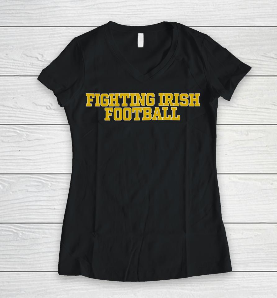Notre Dame Football Fighting Irish Football Classic Women V-Neck T-Shirt