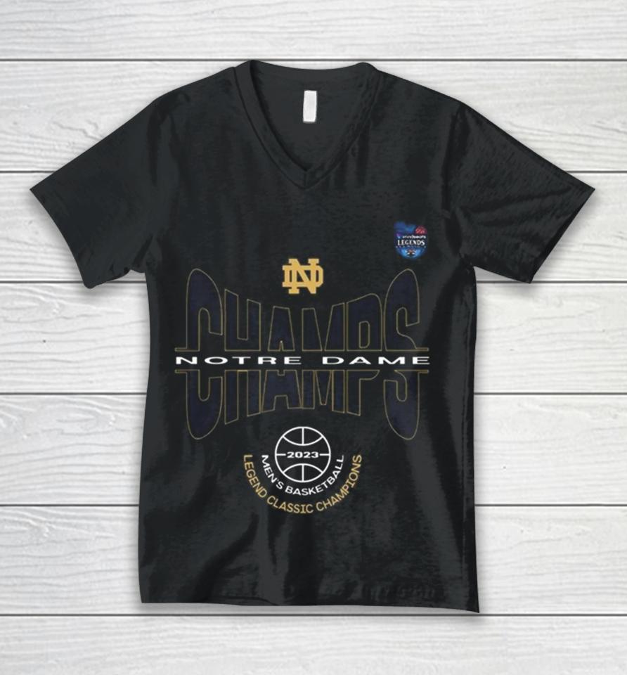 Notre Dame Ncaa Men’s Basketball Legend Classic 2023 Champions Unisex V-Neck T-Shirt