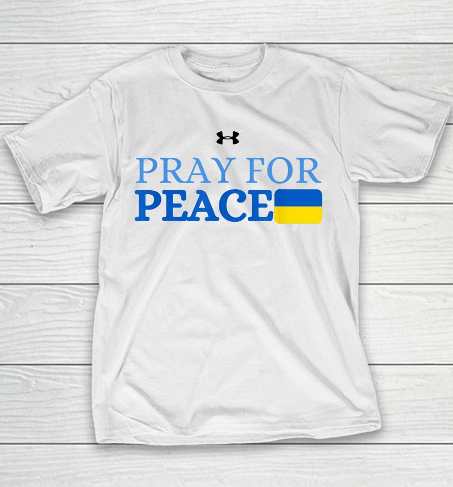 Notre Dame Pray For Peace Ukraine Flag Youth T-Shirt