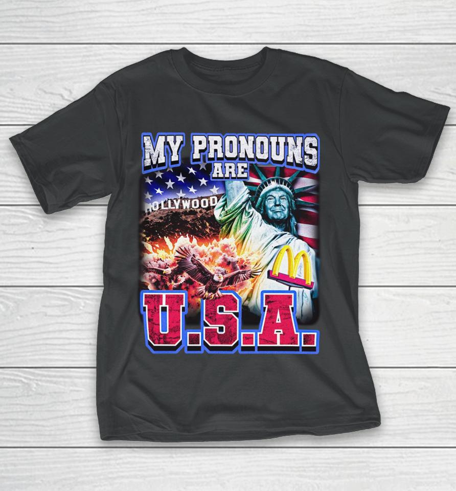 Notsafeforwear Store My Pronouns Are U.s.a. T-Shirt
