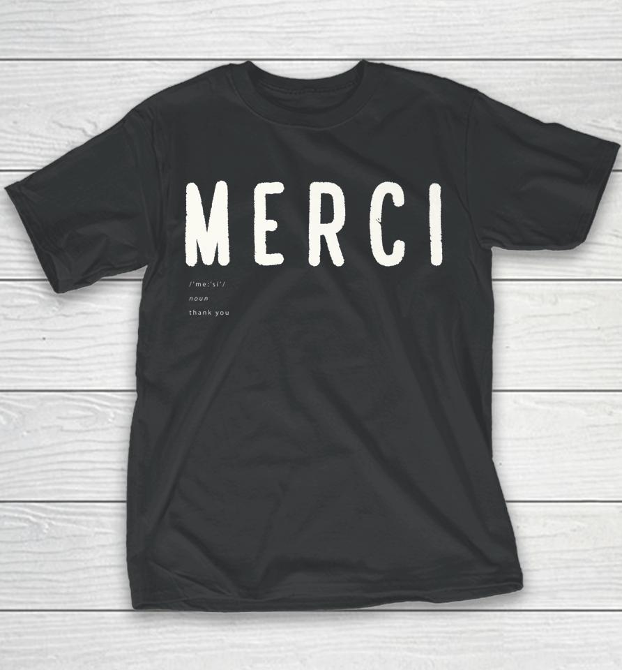 Noun Merci Thank You Translation Word French Youth T-Shirt