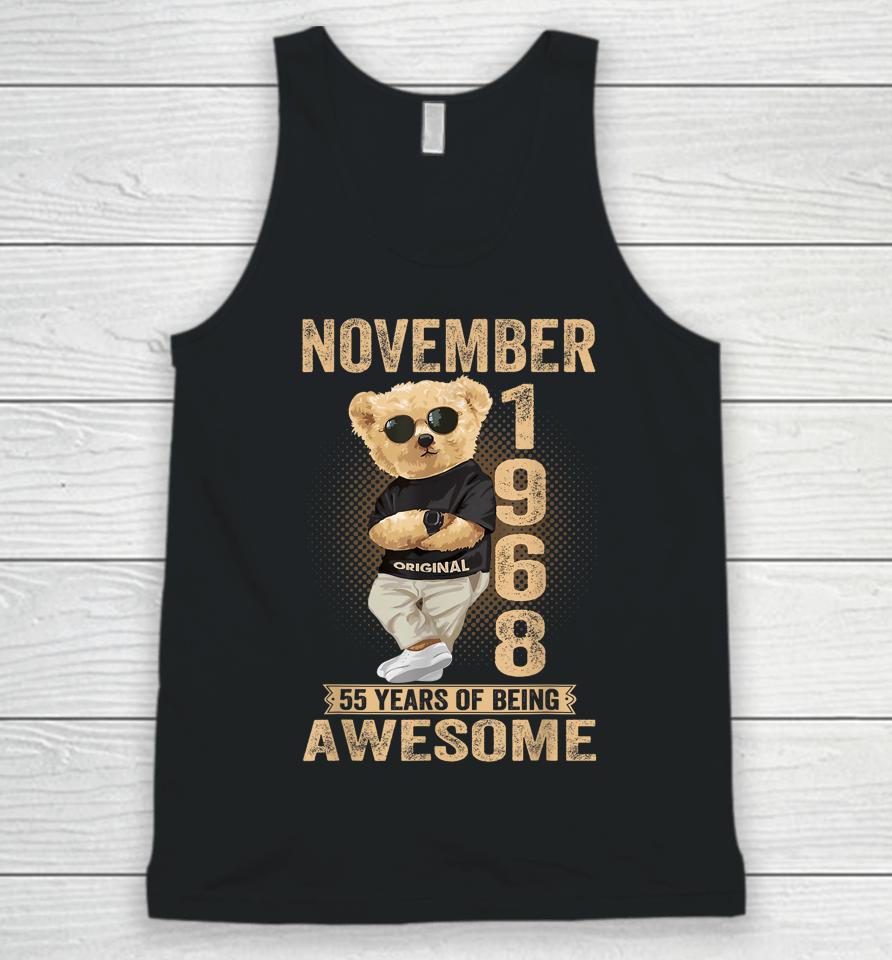 November 1968 55Th Birthday 2023 55 Years Of Being Awesome Unisex Tank Top