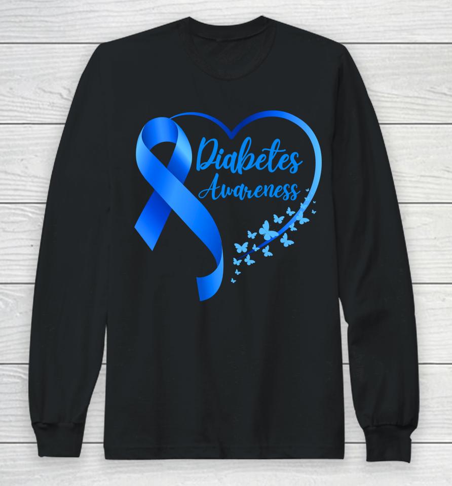 November We Wear A Blue Diabetes Awareness Type1 Td1 Long Sleeve T-Shirt