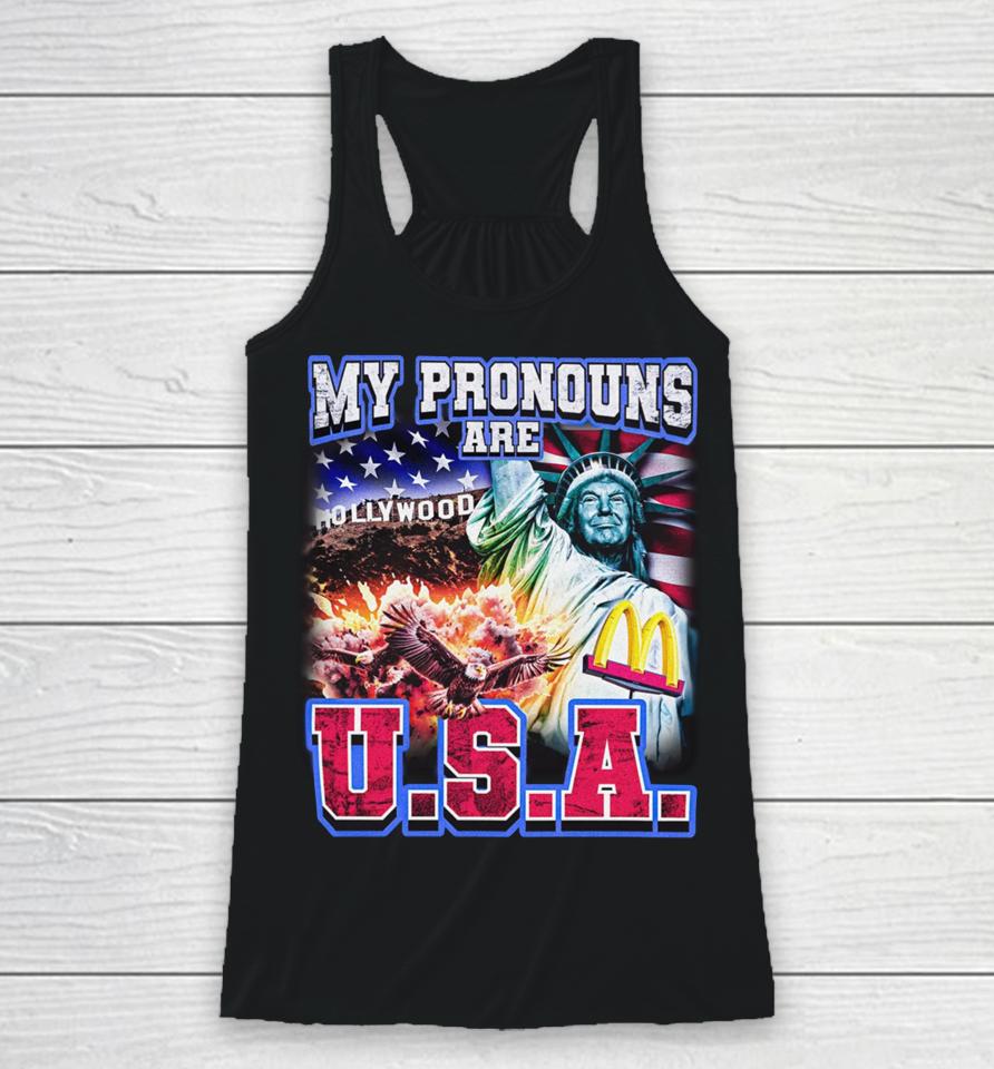 Nsfw My Pronouns Are U.s.a. Racerback Tank