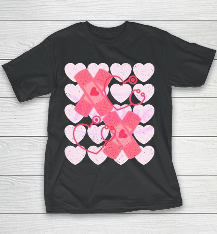 Nurse Xoxo Emergency Rn Valentine’s Day 2024 Youth T-Shirt