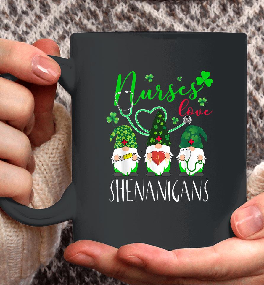 Nurses Love Shenanigans Gnomes Nurse St Patrick's Day Coffee Mug