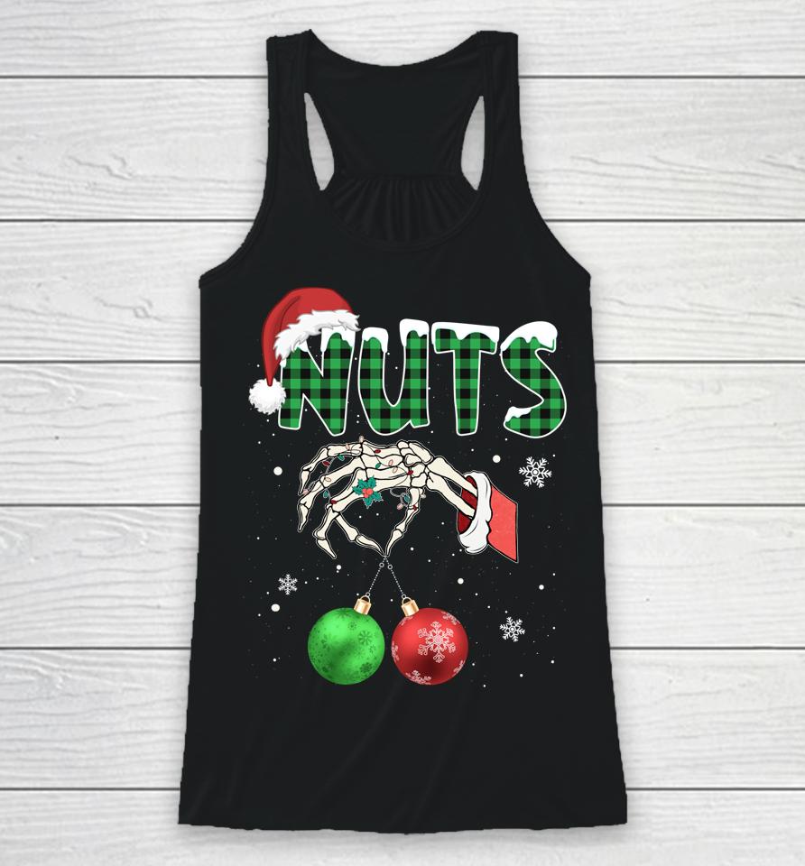 Nuts Chest Christmas Chestnuts Xmas Couple Matching Costume Racerback Tank