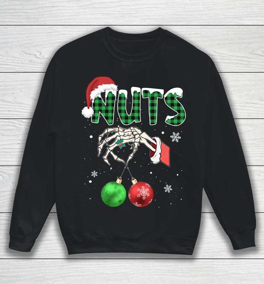 Nuts Chest Christmas Chestnuts Xmas Couple Matching Costume Sweatshirt