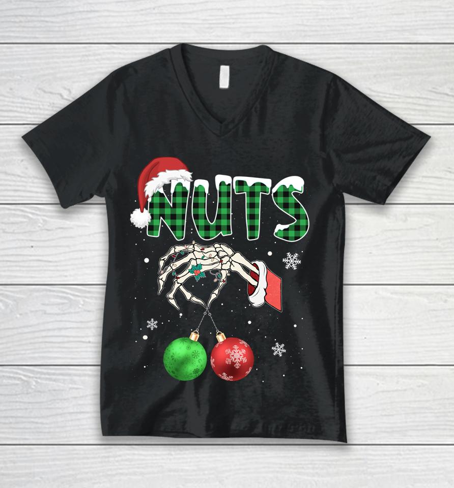 Nuts Chest Christmas Chestnuts Xmas Couple Matching Costume Unisex V-Neck T-Shirt