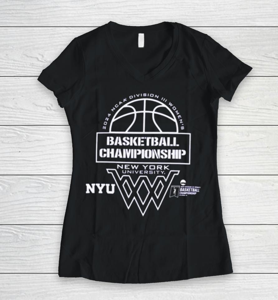 Nyu 2024 Division Iii Women’s Basketball Final Championship Women V-Neck T-Shirt